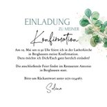 Foto-Einladungskarte Konfirmation Eukalyptus Aquarell 3