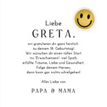 Foto-Glückwunschkarte 18. Geburtstag Smileys & goldene 18 3