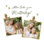 Foto-Grußkarte Oma Muttertag Blumenstrauß Streifen 2