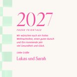 Foto-Karte Weihnachtsgrüße 'Frohe Feiertage' grün-kariert 3