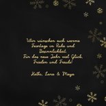 Foto-Weihnachtskarte goldene Schneeflocken Schleife 3