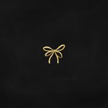 Foto-Weihnachtskarte goldene Schneeflocken Schleife Rückseite