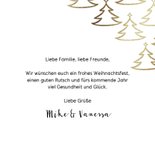 Foto-Weihnachtskarte goldene Weihnachtsbäume stilisiert 3