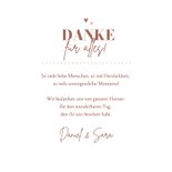 Fotocollage Dankeskarte rosa Aquarell Typografie Rückseite