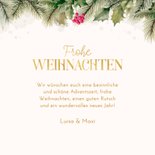 Fotocollagekarte Weihnachten Ilexzweige Christbaumkugeln 3