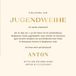 Fotokarte beige Einladung Jugendweihe schlicht 3