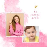Fotokarte Einladung zur Jugendweihe rosa Aquarell 2