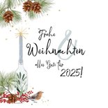 Fotokarte 'Frohes Fest' mit weihnachtlicher Illustration 2