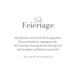Fotokarte Weihnachtsgrüße Malerbetrieb weiße Weihnacht Rückseite