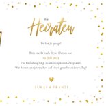 Fotokarte zur Hochzeit Save-the-Date Goldtext 3