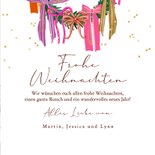 Fröhliche Foto-Weihnachtskarte Kranz mit Schleifen 3