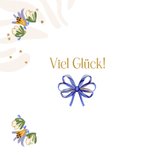 Geburt Glückwunschkarte blauer Blumenkranz Vintage 2