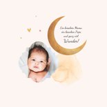 Geburtskarte Aquarell Halbmond in Gold 2