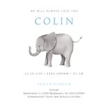 Geburtskarte Elefant mit Luftballon blau Foto innen 3