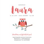 Geburtskarte Eule pink 3