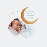 Geburtskarte Foto goldener Halbmond Blau Aquarell 2