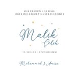 Geburtskarte Foto goldener Halbmond Blau Aquarell 3