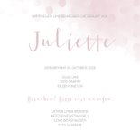 Geburtskarte hellrosa Wasserfarbe und Punkte 3