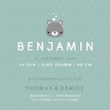 Geburtskarte mit kleinem Bär und Foto innen 3