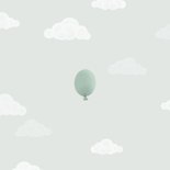 Geburtskarte Zwilling Elefanten, Luftballons & Wolken Rückseite