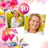 Geburtstagseinladung mit Foto tropische Cocktails 2