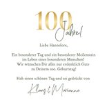 Geburtstagskarte 100. Geburtstag Blumenmuster Goldoptik 3