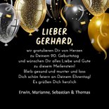 Geburtstagskarte 90 Jahre Folienballons 3