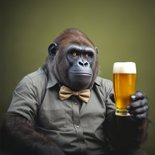 Geburtstagskarte 'Prost' Affe mit Bierglas 2