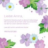 Second Ave Geburtstagskarte Mit Rosa Blumen – Quadratisch, 14,85x14,85 Cm, Leinenkarton