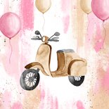 Geburtstagskarte Sixteen Motorroller Scooter pink 2