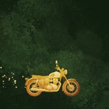 Geburtstagskarte 'Vollgas' goldenes Motorrad 70 Jahre 2