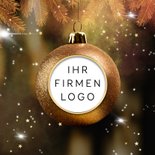 Geschäftliche Dankeskarte Weihnachtskugel mit Logo 2