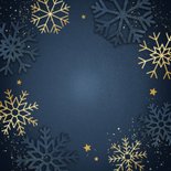 Geschäftliche Weihnachtsgrußkarte 'Frohes Fest' gold Rückseite