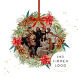 Geschäftliche Weihnachtskarte Weihnachtskranz & Firmenlogo 2