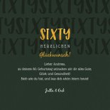 Glückwunschkarte 60. Geburtstag Sixty 3