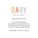 Glückwunschkarte 'Baby on the way' Schwangerschaft Karos 3