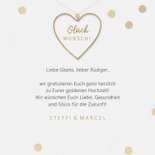 Glückwunschkarte Goldene Hochzeit Goldherz 3