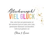 Glückwunschkarte Hochzeit Goldherz bunte Streifen 3