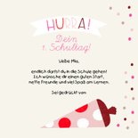 Glückwunschkarte 'Hurra, 1. Schultag' pink 3