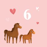 Glückwunschkarte 'Hurra' Pferd auf Rosa mit Name und Alter 2