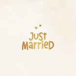Glückwunschkarte 'Just Married' viele goldene Herzen 2