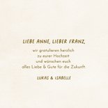 Glückwunschkarte 'Just Married' viele goldene Herzen 3