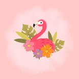Glückwunschkarte Kommunion Flamingo & Blumen 2