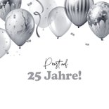 Glückwunschkarte silberne Luftballons Hochzeitsjubiläum 2