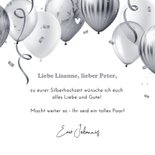 Glückwunschkarte silberne Luftballons Hochzeitsjubiläum 3