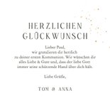 Glückwunschkarte Tauben Kommunion grün 3