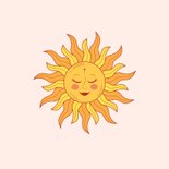 Glückwunschkarte zum Geburtstag Sonne mit Gesicht 2