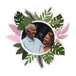 Glückwunschkarte zum Hochzeitstag mit Foto & Pflanzen 2