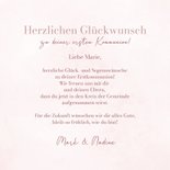 Glückwunschkarte zur ersten Kommunion rosa Schleife 3