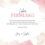 Glückwunschkarte zur Firmung rosa Aquarell 3